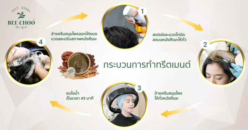ขั้นตอนการทำทรีทเม้นท์ของบีชู เฮอร์บัล